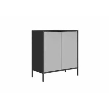 Imagem de Balcão Alto Multiúso Itatiaia Smart - 2 Portas - Preto c/ Cinza Matte