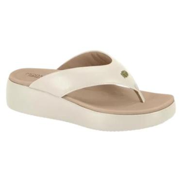 Imagem de Tamanco Modare Feminino Moderno Ortopédico Anabela Creme, 38