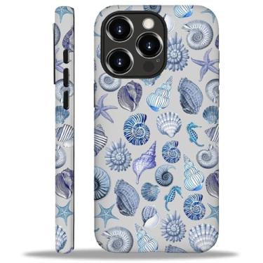 Imagem de Kapadiy Capa para iPhone 16 Pro Max, concha de praia de verão para mulheres e homens, capa protetora de corpo inteiro à prova de choque 2 em 1 silicone + capa rígida de PC para iPhone 16 Pro Max