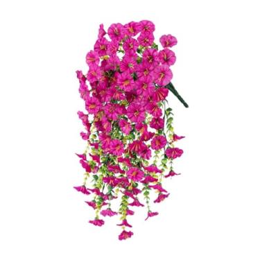 Imagem de Tachiuwa Flores artificiais Garland, nunca murcha a primavera em lágrima de primavera para o engajamento da fazenda que consome a casa, Vermelho Roxo