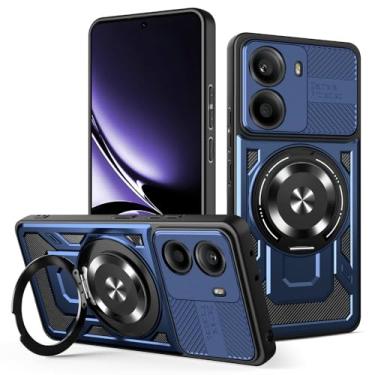Imagem de Kukoufey Capa compatível com Xiaomi Poco X7 Pro 5G 2412DPC0AG 2412DPC0AI, compatível com MagSafe, suporte magnético giratório de 360 graus, capa para celular azul