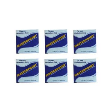 Imagem de Fita para Calculadora Sharp - Kit com 06 unds - MASTERPRINT, Preto/ver