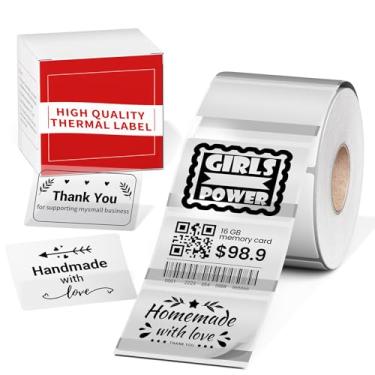 Imagem de Etiquetas térmicas originais M100/M110 40 x 60 mm - adesivos transparentes à prova d'água, compatíveis com impressoras Phomemo M110/M100/M220/M250/M260, refil de etiquetas mestre de impressão para