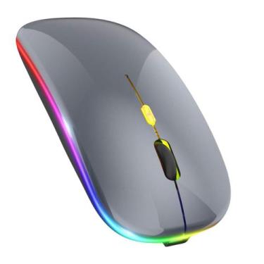 Imagem de Mouse Sem Fio Recarregável Gamer C/ Adaptador USB Led Ergonômico - Muk