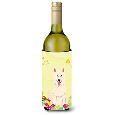 Imagem de Caroline's Treasures BB6045LITERK Ovos de Páscoa Branco Pastor Alemão Vinho Garrafa Beverge Isolador Hugger, Garrafa de Vinho, Multicolorido