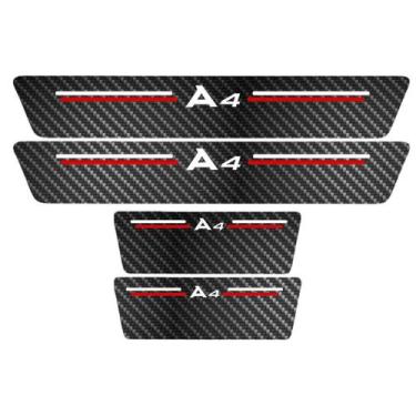 Imagem de Kit Soleira Protetora Porta Premium Red Fibra Carbono - A4  - Jhow Ade