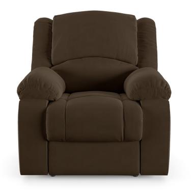 Imagem de Poltrona Do Papai Reclinável Sala De Cinema Barcelona Elétrica Touch Usb Veludo Marrom