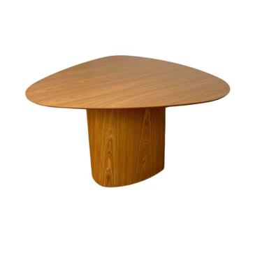 Imagem de Mesa De Jantar Cone Orgânica Redonda 160x164 Cm Base Freijó Tampo Freijó