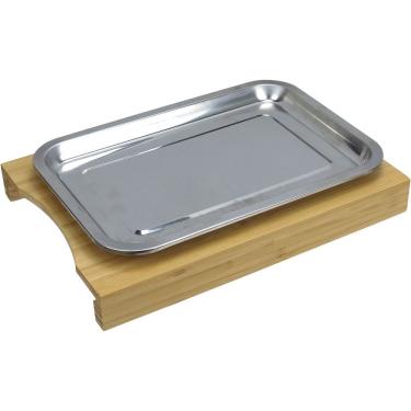 Imagem de Tábua De Corte 1 Gaveta Coletora Inox Home&co Retangular Bambu 4x34x24cm Natural