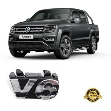 Imagem de Emblema Letras V6 Encaixe Dianteiro Amarok 2017/2020 Cromado