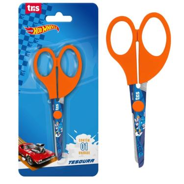 Imagem de Tesoura Escolar Hot Wheels Tris - 13cm