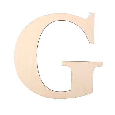 Imagem de KOOCHOICE Letras De Madeira 12", Para Decoração Parede, 1/5" Em Branco, Casa Inacabada, Pintura Faça Você Mesmo (Letra G)