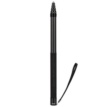 Imagem de Rukkawwa Bastão de selfie de fibra de carbono invisível longo estendido de 3,0 m para câmeras Insta360 x5 Insta 360 x 4 x3 x2 x uma rs (preto)
