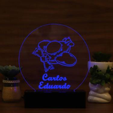 Imagem de Luminária Abajur Aviãozinho LED Azul - Bold