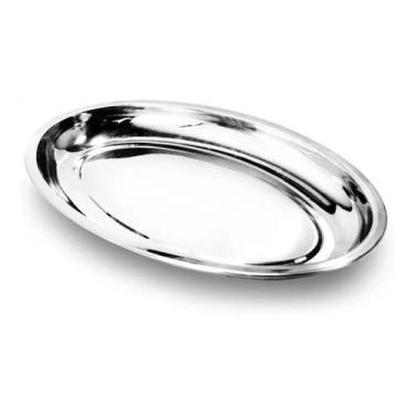 Imagem de Travessa funda oval Inox 24cm Petiscos bar restaurante - Wellmix