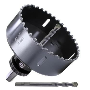 Imagem de PLG2SUPT Cortador de Serra Copo de Carboneto de 4-1/2" para Tábuas Resistentes, Tijolos de Ar, Estuque, Drywall, Revestimento de Fibra de Cimento, Placa de Apoio, Gesso Cartonado