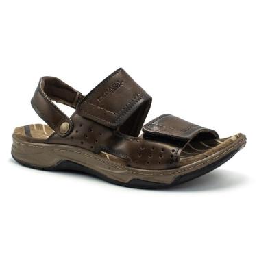 Imagem de Sandália Pegada Masculina Couro Tiras Duplas 2 em 1 132254