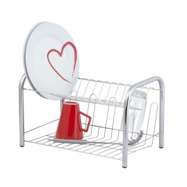 Imagem de Escorredor de Louça Duplo Cromado 12 Pratos 05 Copos Secador Organização Cozinha