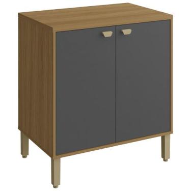 Imagem de Balcão De Cozinha Holandesa 2 Portas Carvalho Americano/Grafite - Inco