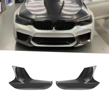 Imagem de Kit de carroceria de spoiler difusor de para-choque dianteiro de carro para F90 M5 2017-2020 MP estilo protetor de para-choque parte de ajuste de acabamento de canto (aparência de carbono)