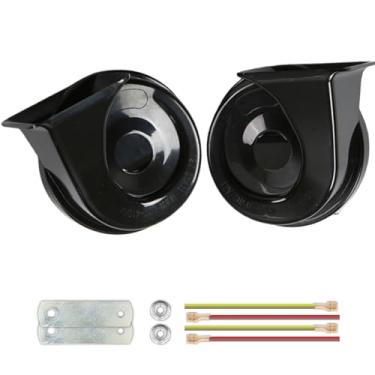 Imagem de Buzina dupla de caracol, buzina universal elétrica de 12 V 110 dB serve para a maioria dos carros a gasolina, carros elétricos, motocicletas e caminhões