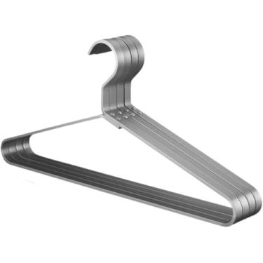 Imagem de Cabides 5pcs Cabides Liga De Alumínio Cabide Sem Costura Antiderrapante Engrossado Economizador De Espaço Cabide Cabide De Veludo, Silver, 5pcs