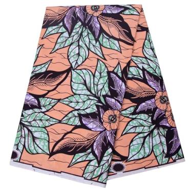 Imagem de ANNINGWAX Tecido africano 100% algodão Ankara Wax Print Tecido 6 jardas pano para vestido de festa