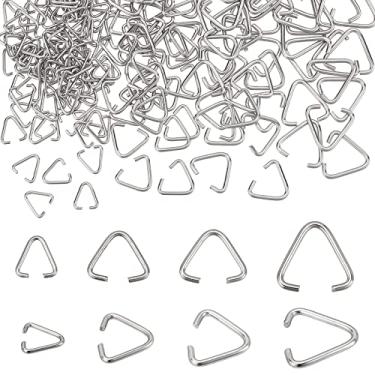 Imagem de PH PandaHall 560 Peças De Argolas Abertas, 4 Tamanhos, Triângulo, Prata, Cabide, Conectores, Pingente, Fivela Para Decoração Árvore, Chaveiro, Pulseira, Brinco, Fabricação Joias