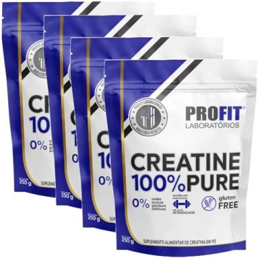 Imagem de Kit 4x Creatina Monohidratada 100% Pura 250g Refil Profit Labs