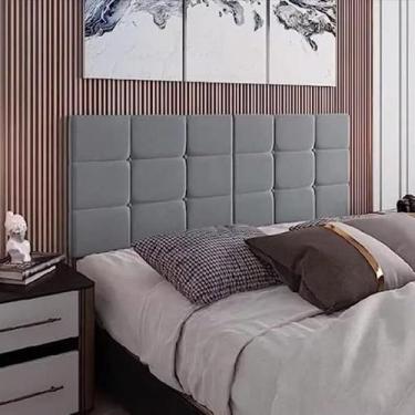 Imagem de Cabeceira Estofada Suspensa Bia 1.40 Cama Box Casal - Cinza - SIDLAR M