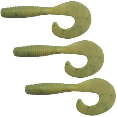 Imagem de Kit 03 Iscas Matadeira Grub Simples 9cm Isca Soft Original Cauda Ativa