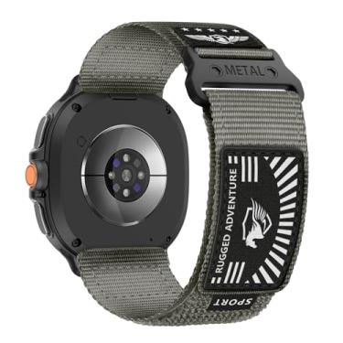 Imagem de Pulseira masculina de nylon resistente para Samsung Galaxy Watch 8 Classic de 46 mm/Galaxy Watch 8 de 44 mm e 40 mm, macia e respirável com estrelas, listras, bandeira esportiva para Galaxy Watch 8