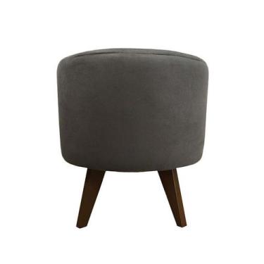 Imagem de Puff Pé Palito Redondo Não É Segredo Veludo Cinza 40X45