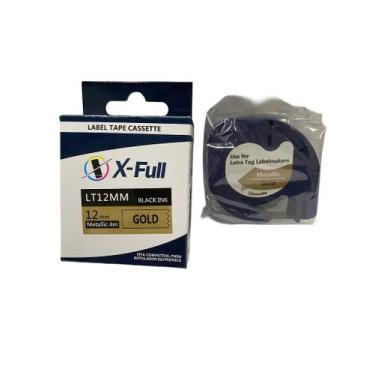 Imagem de Fita Compatível Dymo Letratag Plástica 91207 Dourada - X-Full