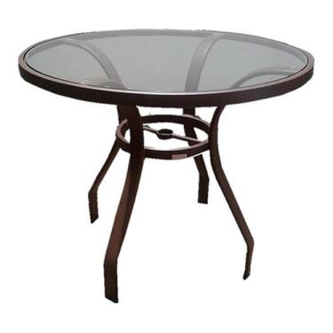 Imagem de Mesa 80cm Tampo de Vidro Área Externa e Interna - NossaKasa Móveis, Ma