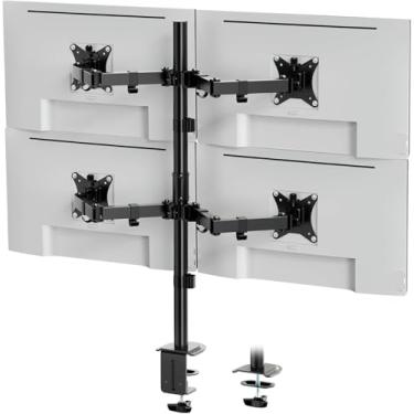 Imagem de Braço Articulado Monitor, Suporte para Monitor Quádruplo, 4 Monitores para Telas de Computador de 14 a 28 Pol, Rotação de 360°, Elevação para Cima e para Baixo, Suporte Vesa e até 8 Kg por Braço