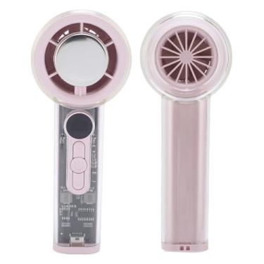 Imagem de Heayzoki Ventilador de Gelo Portátil Com Refrigerador de Gelo, 16000rpm 6 Velocidade Ajustável, Bateria Recarregável de 3000mAh, Carregamento USB C Rápido, Mini Ventilador Portátil para (Rosa)