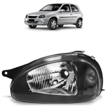 Imagem de Farol Dianteiro Corsa 1994 A 2002 Classic 2003 A 2010 Máscara Negra - 
