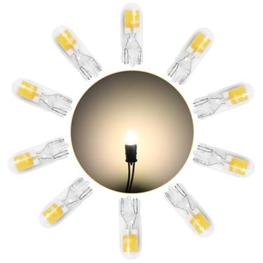 Imagem de ALOPEE Lâmpada LED 194 branco quente 4000K, lâmpada LED T10 2SMD COB chips, lâmpada de LED 168, lâmpada de LED 912, 2825, W5W, 158, 501, luzes de LED para interior do carro, mapa, porta de carro, luz de placa de licença DC 12V, pacote com 10