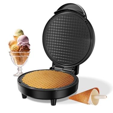 Imagem de KEINVE Máquina de cone de waffle, máquina de waffle fina de 750 W (cone de sorvete) com rolo modelador, placa antiaderente de 18 cm