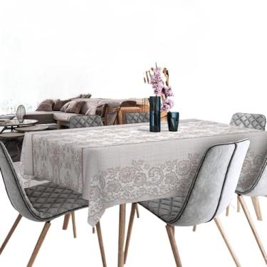 Imagem de Toalha de Mesa de Plástico Térmico Para 4 6 8 e 10 cadeiras(RENDA FLORAL,MESA DE 4 CADEIRAS PEQUENA)