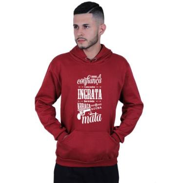 Imagem de Moletom Unissex Canguru A confiança Racionais Mcs - Lafre, Vermelho es