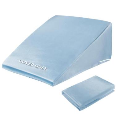 Imagem de Capa de almofada de cetim com cunha HOMBYS 24x24x8cm azul claro