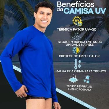 Imagem de Camisa térmica uv+50 proteção solar - fenix, Azul, Royal, g