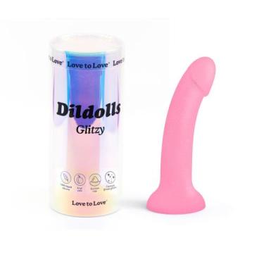 Imagem de Dildo em Silicone Glitzy Dildolls LoveToLove 14cm x 3,6cm 250g com Bas