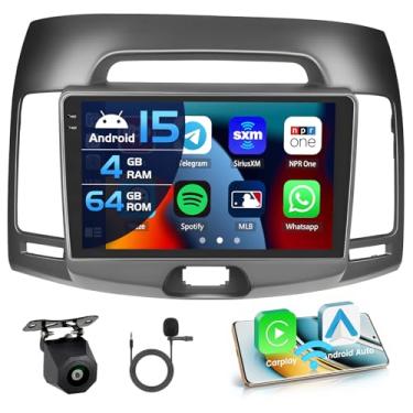 Imagem de Inefala 4G 64G para Hyundai Elantra 2007-2010 Rádio CarPlay 22.9 cm Incell Touchscreen Car Stereo Android 15 Android Auto Bluetooth 5.0 GPS WiFi Câmera de backup