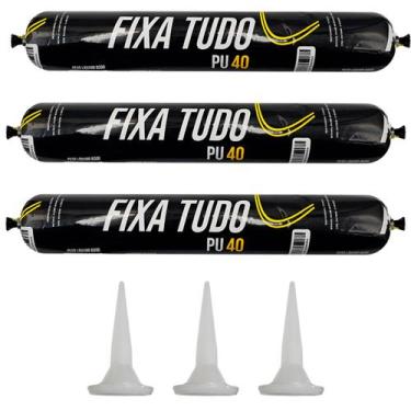 Imagem de Kit 3 PU40 800g Branco Profissional Super Adesivo Selante - SD PRO