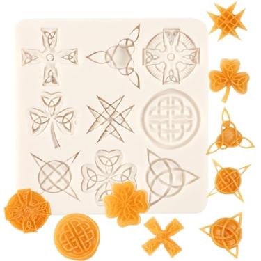 Imagem de ICNYEKl 1 molde de silicone vintage com botão de gema, moldes requintados de fondant cruzado para decoração de bolos, topos de cupcake, massas de chocolate doces e argila de gesso de resina