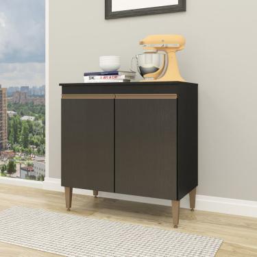 Imagem de Balcão Para Cooktop C/ 2 Portas 80x52cm Mdp 0467 Menu Móveis Preto