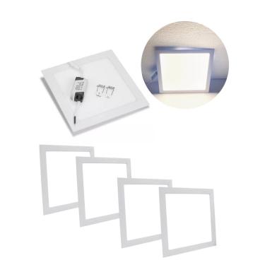 Imagem de kit 5 Painel plafon led quadrado slim 18w embutir 22cm alum